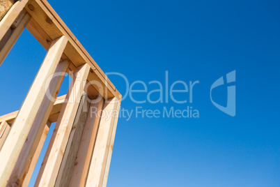 Wood Home Framing Abstract At Construction Site.