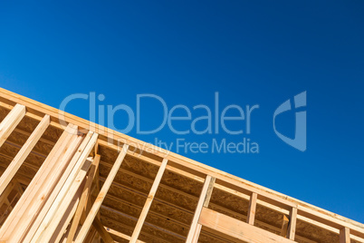 Wood Home Framing Abstract At Construction Site.