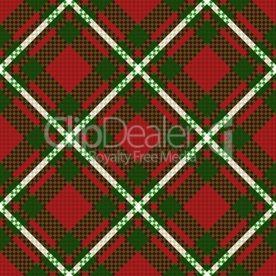 Diagonal seamless checkered pattern in green and red