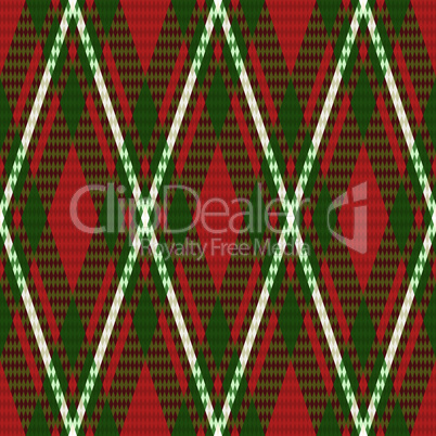 Rhombic seamless checkered pattern in green and red