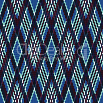 Rhombic seamless checkered pattern in blue and red