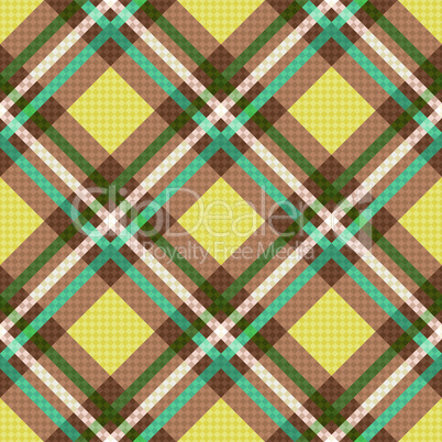 Rhombic seamless checkered pattern in yellow and brown
