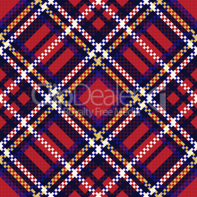 Diagonal seamless checkered pattern in red and blue