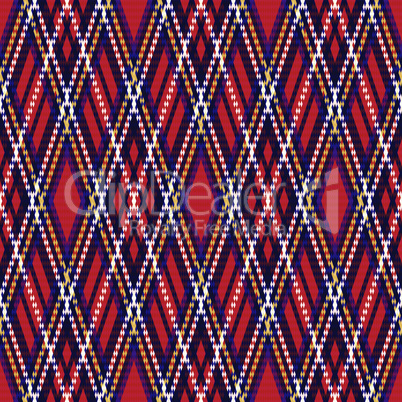 Rhombic seamless checkered pattern in red and blue