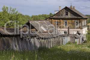 Old wooden houses, in Myshkin city, Russia.