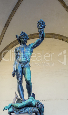 Bronze statue of Perseo with the head of Medusa