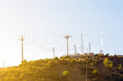 Antennas on the top of the hill