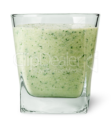 Cucumber smoothie in glass
