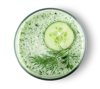 Cucumber smoothie top view
