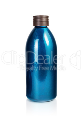 Blank blue bottle