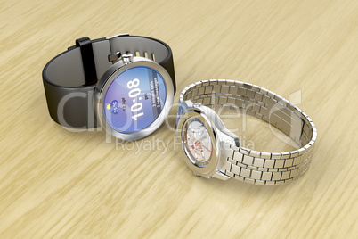 Smart and mechanical wrist watches