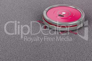 Robot vacuum cleaner on the carpet