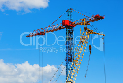 Two tower cranes