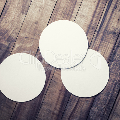 Three blank coasters