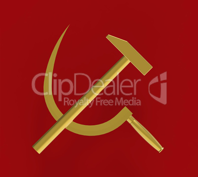 Hammer and sickle, 3d render