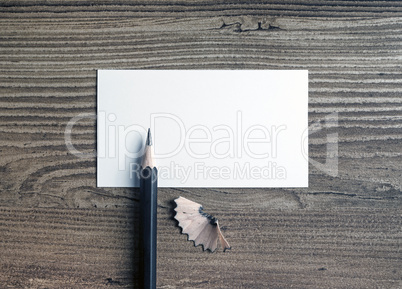 Blank business card, pencil