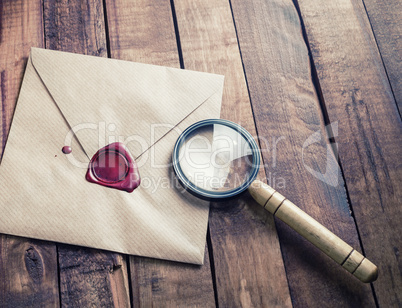 Envelope and magnifier