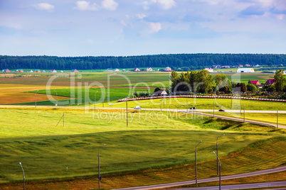 Fields and village