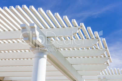 Beautiful House Patio Cover Against the Blue Sky.