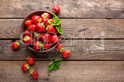 Fresh juicy strawberries with leaves. Strawberry.