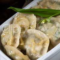 pierogi with wild garlic filling