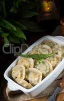 pierogi with wild garlic filling