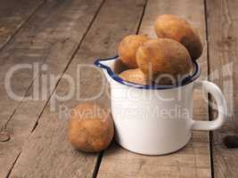 Organic potatoes in a cup
