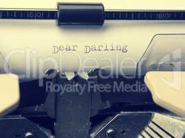 Vintage letter with the words Dear Darling