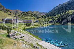 Vall de Nuria Sanctuary in the catalan pyrenees, Spain