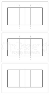 Set of different volleyball court