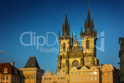 Church of Our Lady before Tyn at Old Town square in Prague, Czec