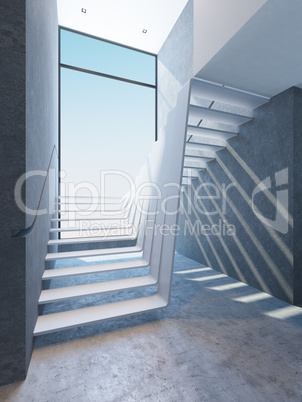modern stairs in penthouse