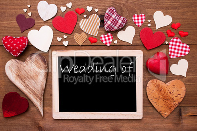 One Chalkbord, Many Red Hearts, Wedding Of