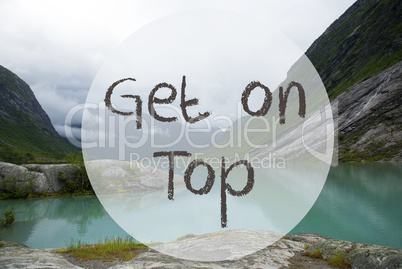 Lake With Mountains, Norway, Text Get On Top