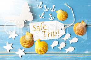 Sunny Summer Greeting Card With Text Safe Trip