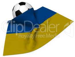 soccer ball and flag of the ukraine - 3d rendering