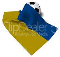 soccer ball and flag of the ukraine - 3d rendering