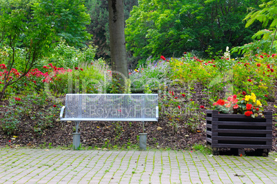 bench for relaxing in the summer park