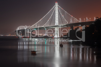 San Francisco-Oakland Bay Bridge Eastern Span at Night.