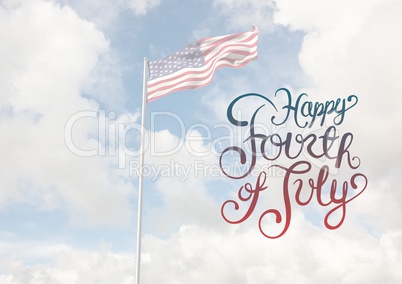 Composite image of 4th of july against american flag