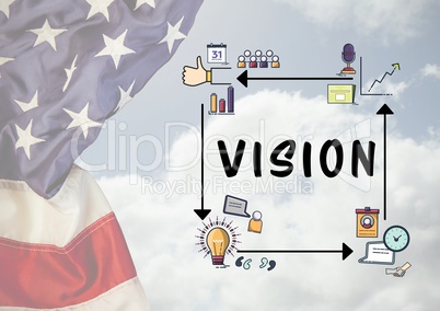 Composite image of vision graph with american flag