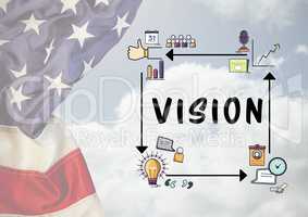 Composite image of vision graph with american flag