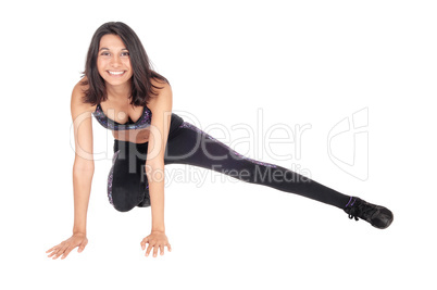 Exercising woman on the floor.