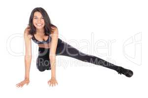 Exercising woman on the floor.
