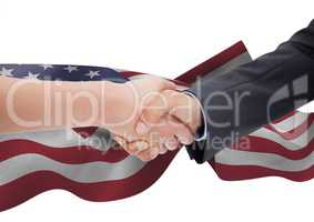 Handshake for independence day against 3D american flag