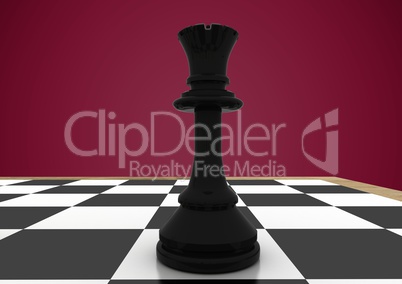 3d Chess pieces against maroon background