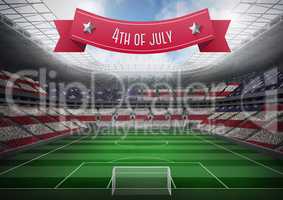 poster of independence day with football court