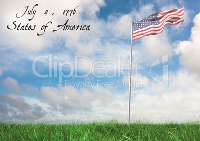 Composite image of the 3D american flag