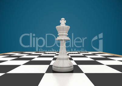 3D Chess piece against blue background