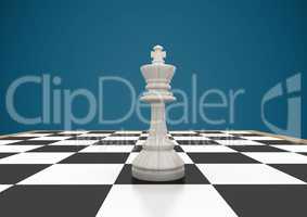 3D Chess piece against blue background